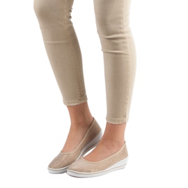 Comer Tênis Gold Wedge dourado 1