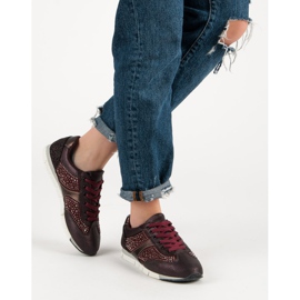 Kylie Calçados esportivos com cristais vermelho 2