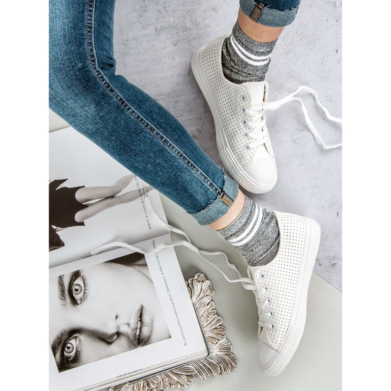 Kylie Tênis a céu aberto na encadernação branco 1