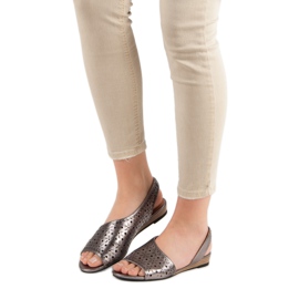 Sandálias com orifícios VINCEZA cinza 2