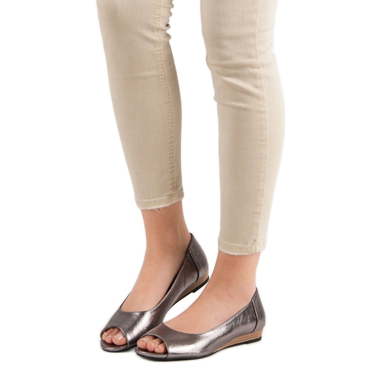 Bailarinas Open Toe VINCEZA cinza 2