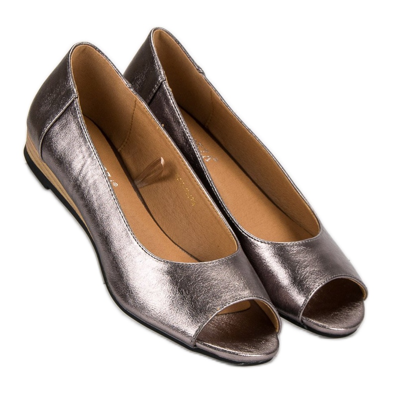 Bailarinas Open Toe VINCEZA cinza 1 Bailarinas Open Toe VINCEZA cinza 1