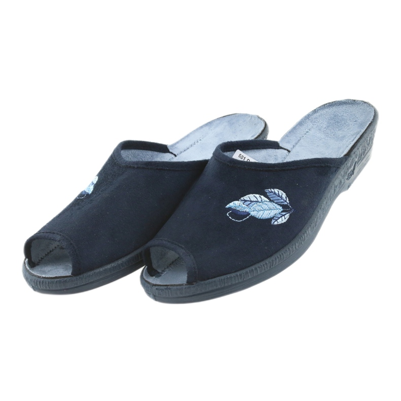 Chinelos Befado, sapatos femininos, chinelos pu 581D194 azul marinho 3