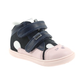 Sapatinhos sapatinhos infantis Velcro coelho Bartek 11702 branco azul marinho rosa 1
