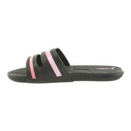 Sapatilhas de piscina femininas negras Rider 82504 preto rosa 2