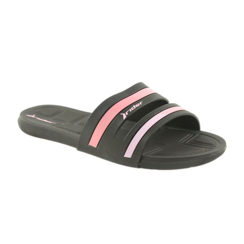 Sapatilhas de piscina femininas negras Rider 82504 preto rosa 1