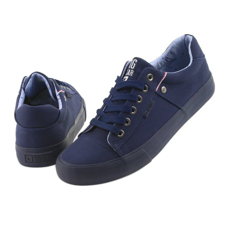 Tênis masculino Big Star, azul marinho amarrado 174094 azul-marinho 5