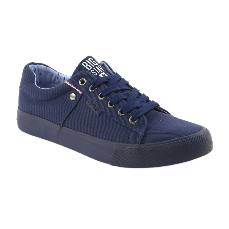 Tênis masculino Big Star, azul marinho amarrado 174094 1