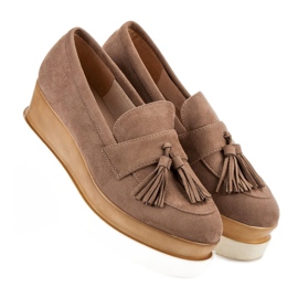 Corina Mocassins de cunha marrom 2