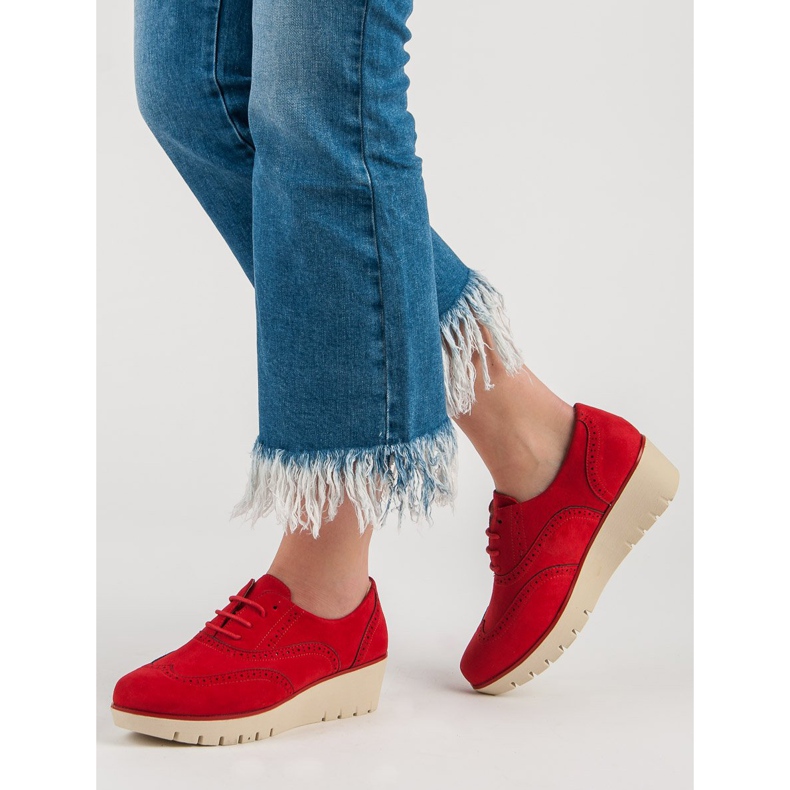 Corina Sapatos Red Wedge vermelho 2