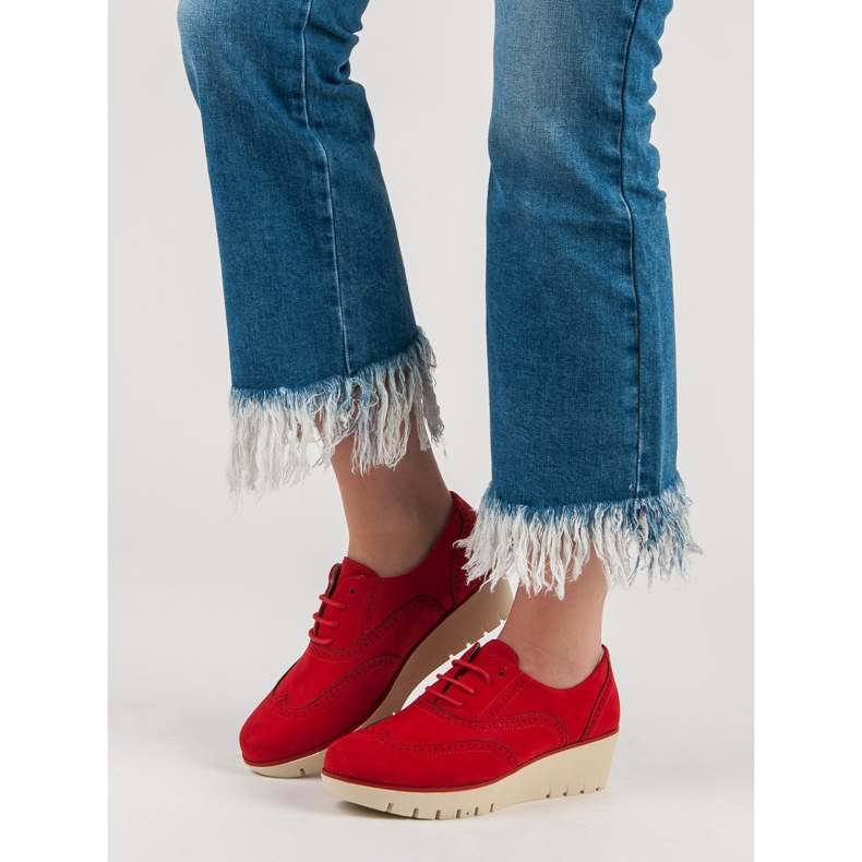 Corina Sapatos Red Wedge vermelho 1