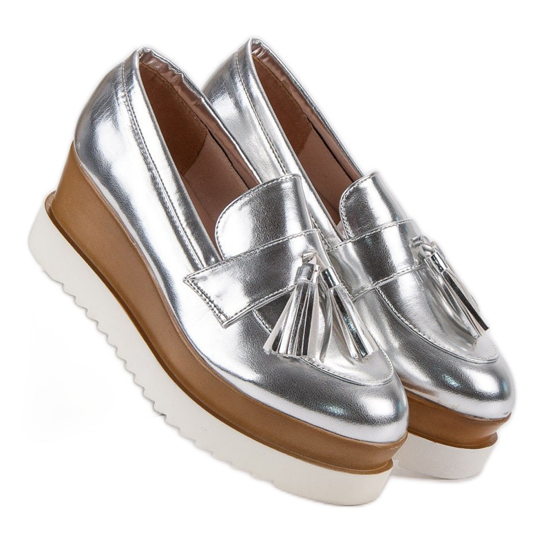 Corina Mocassins Silver Wedge cinza 1