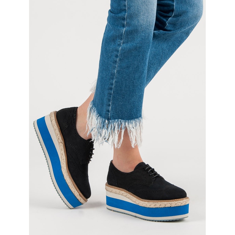 Corina Sapatos de cunha da moda preto 1