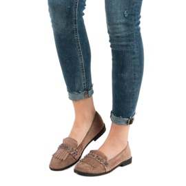 Laura Mode Mocassins bege com strass 1