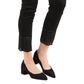 Diamantique Bombas de camurça com salto plano preto 1 Diamantique Bombas de camurça com salto plano preto 1