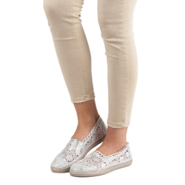 Sweet Shoes Alpercatas de renda prateada cinza 1