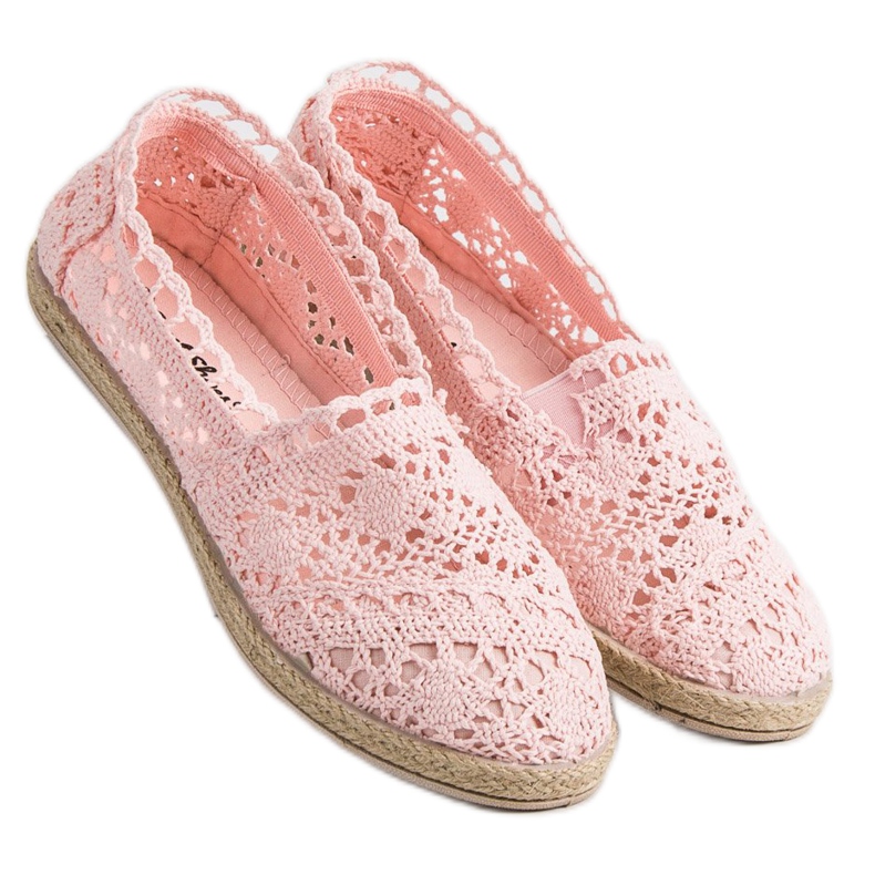 Sweet Shoes Alpercatas de renda rosa 1