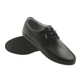 Mocassins masculinos Badura pretos amarrados 3175 5
