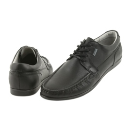 Mocassins masculinos Badura pretos amarrados 3175 4