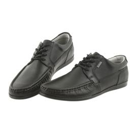 Mocassins masculinos Badura pretos amarrados 3175 3