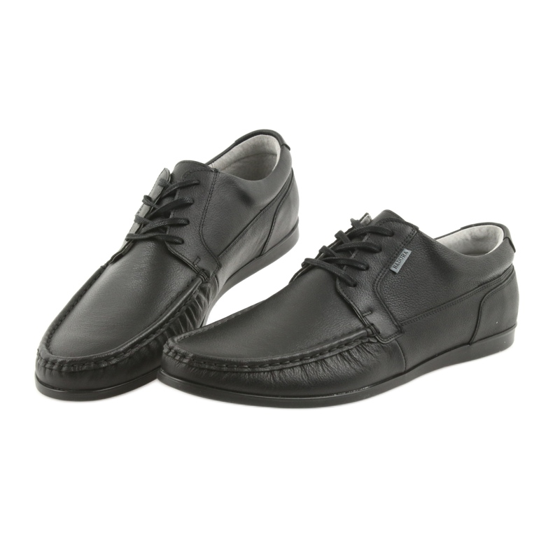 Mocassins masculinos Badura pretos amarrados 3175 3