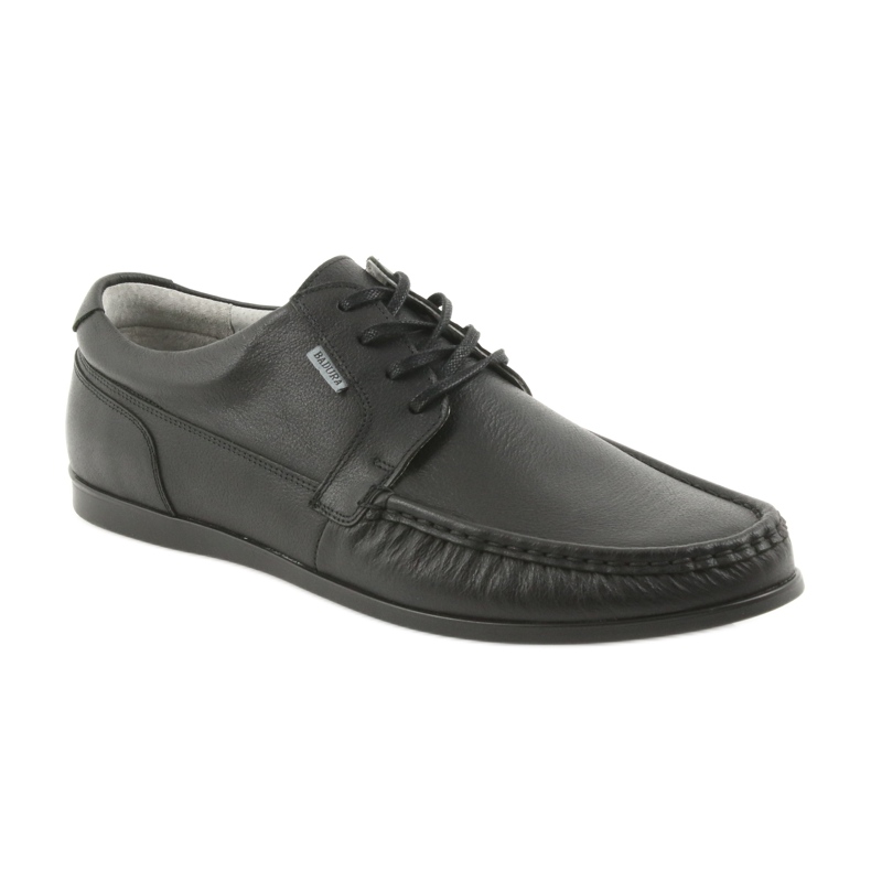Mocassins masculinos Badura pretos amarrados 3175 1
