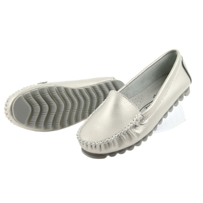Mocassins de couro prata Filippo 130 cinza 4