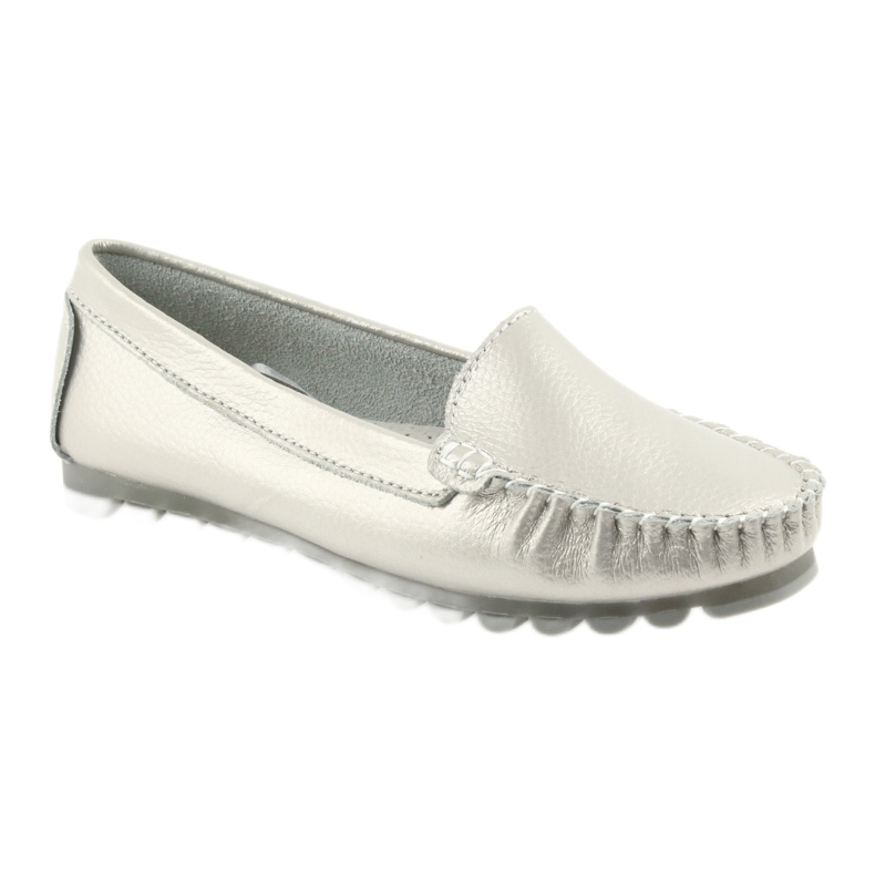 Mocassins de couro prata Filippo 130 cinza 1