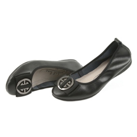Bailarinas femininas de couro com arco Filippo 633 preto 4