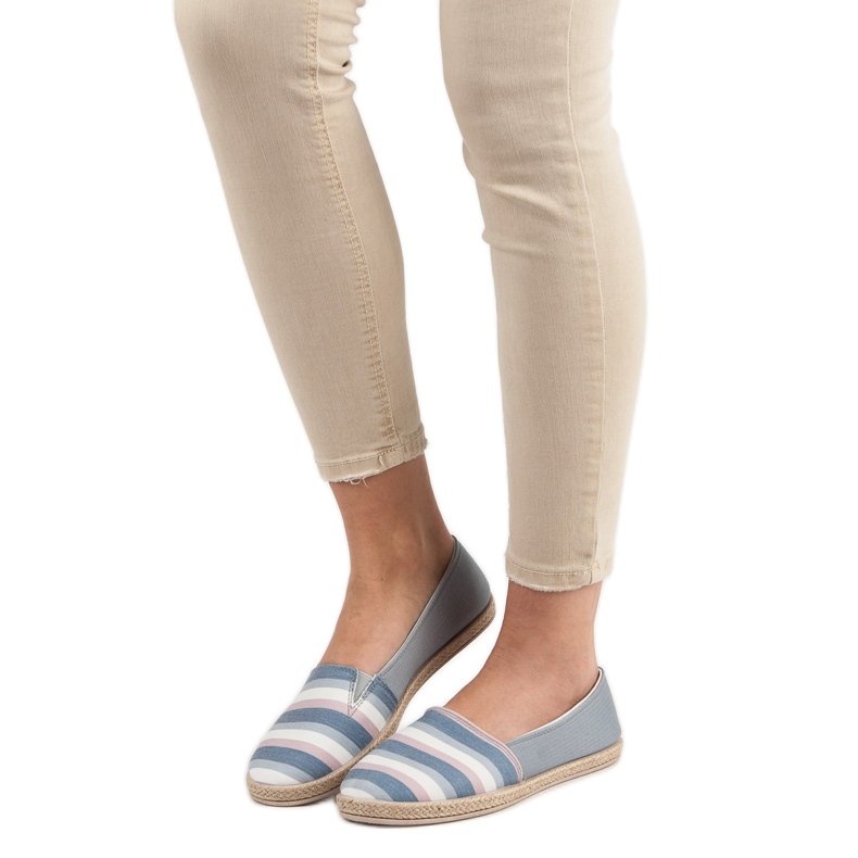 Sweet Shoes Slipons listrados cinza multicolorido 1