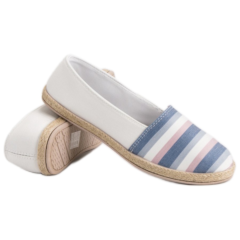 Sweet Shoes Slipons listrados branco azul multicolorido 1