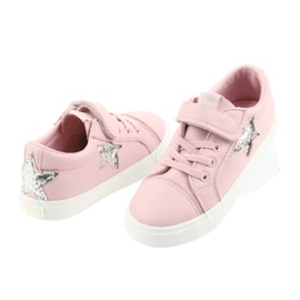 Big Star Tênis de velcro estrela grande 374104 rosa cinza 4