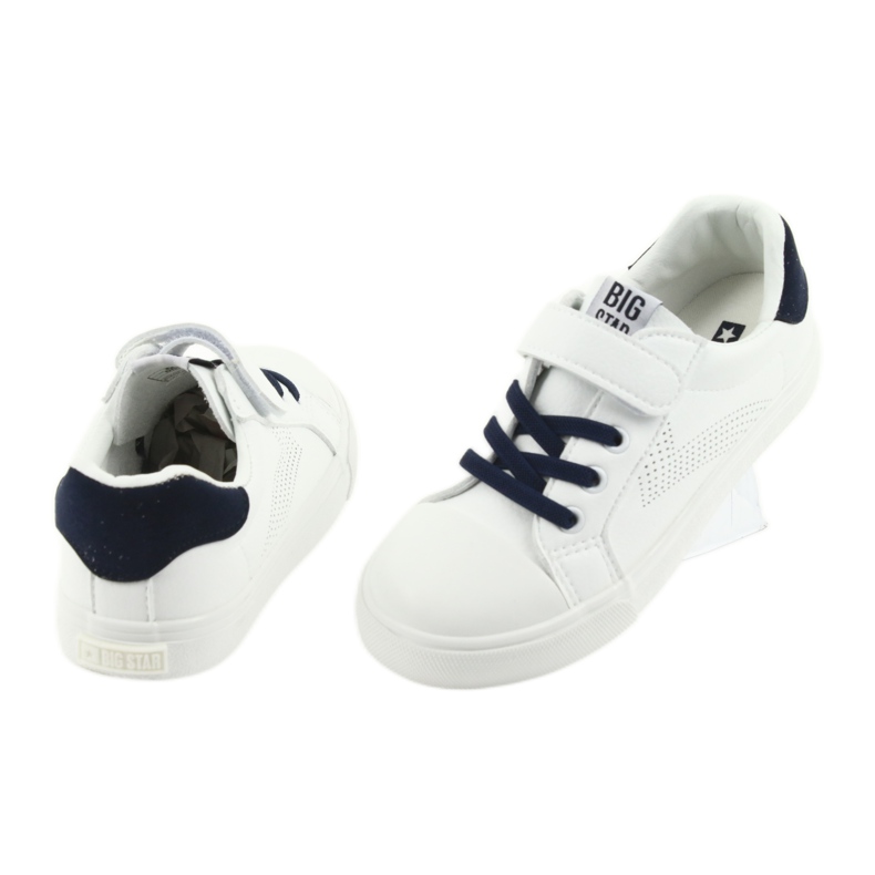 Tênis de velcro Big Star 374107 branco azul marinho 4
