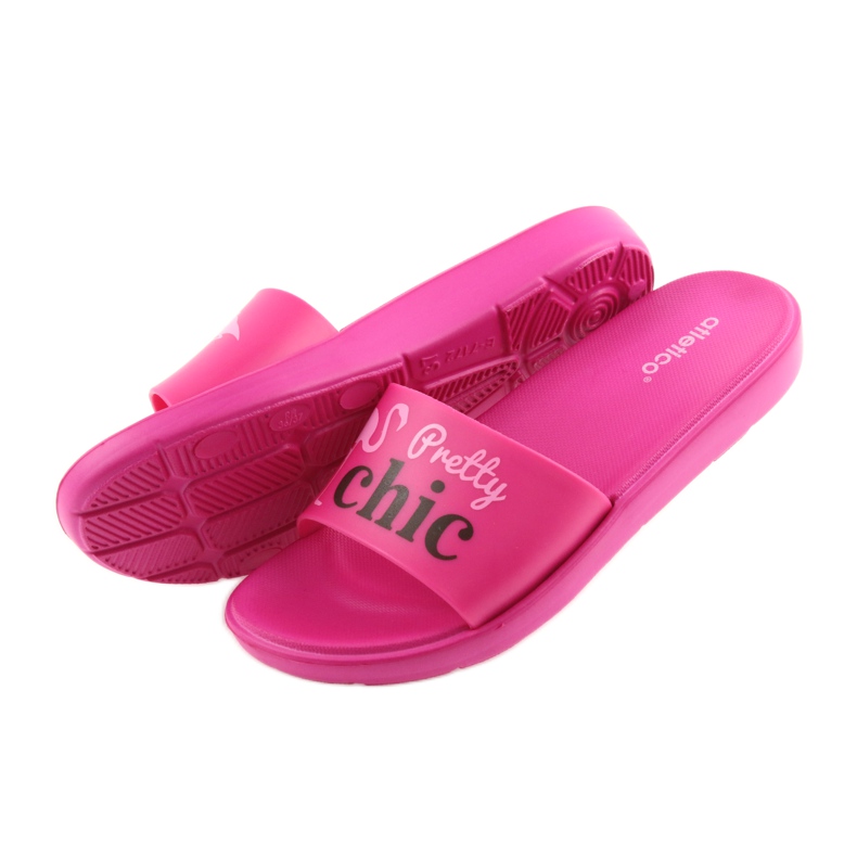 Chinelos femininos Flamingos Atletico preto rosa 5