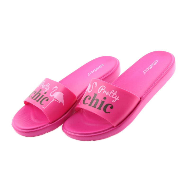 Chinelos femininos Flamingos Atletico preto rosa 4