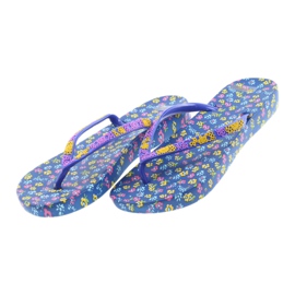 Atletico Chinelos femininos com flores tolet azul amarelo rosa 4