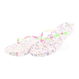 Atletico Chinelos femininos com flores branco roxo verde rosa 3