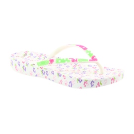 Atletico Chinelos femininos com flores branco tolet verde rosa 1