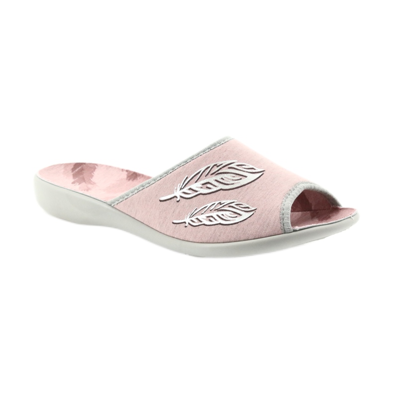 Sapatos femininos Befado pu 254D098 cinza rosa 2
