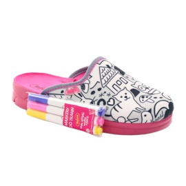 Padrões de coloração de sapatos infantis Befado 708X003 rosa branco 2