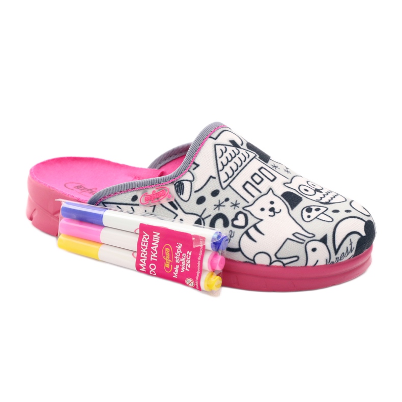 Padrões de coloração de sapatos infantis Befado 708X003 rosa branco 2
