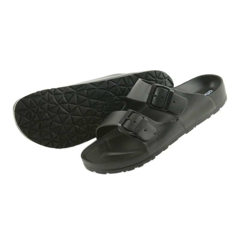 Atletico Chinelos atléticos masculinos negros com perfil preto 4