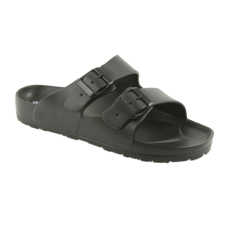 Atletico Chinelos atléticos masculinos negros com perfil preto 1