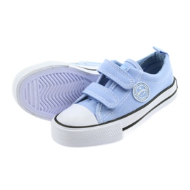 Tênis de velcro American Club LH50 azul calçado infantil branco 4