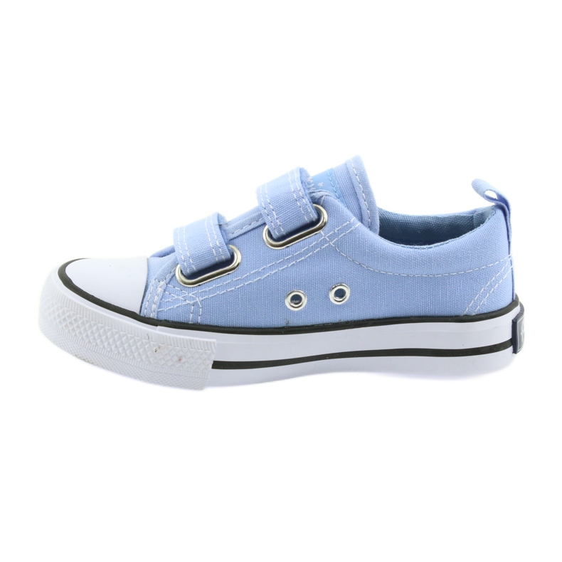 Tênis de velcro American Club LH50 azul calçado infantil branco 2