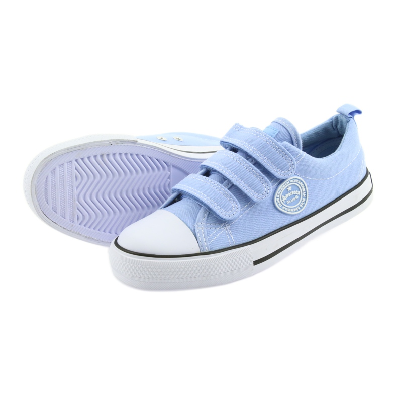 Tênis American Club velcro azul LH49 branco 4