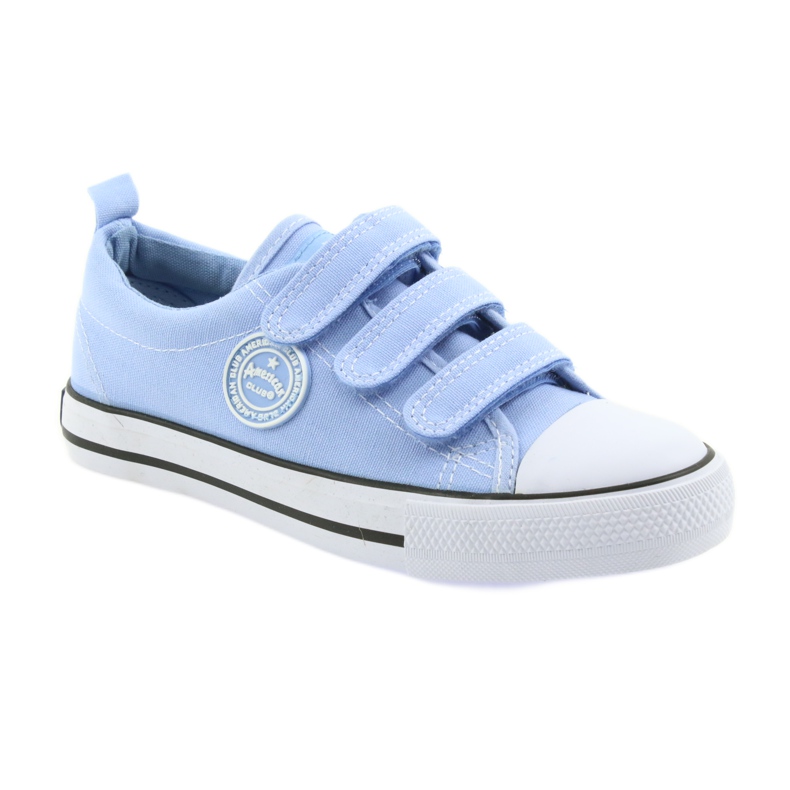 Tênis American Club velcro azul LH49 branco 1