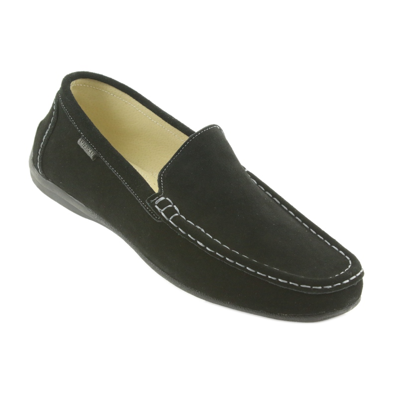 Sapatos mocassins masculinos de couro American Club 01/2019 preto 1