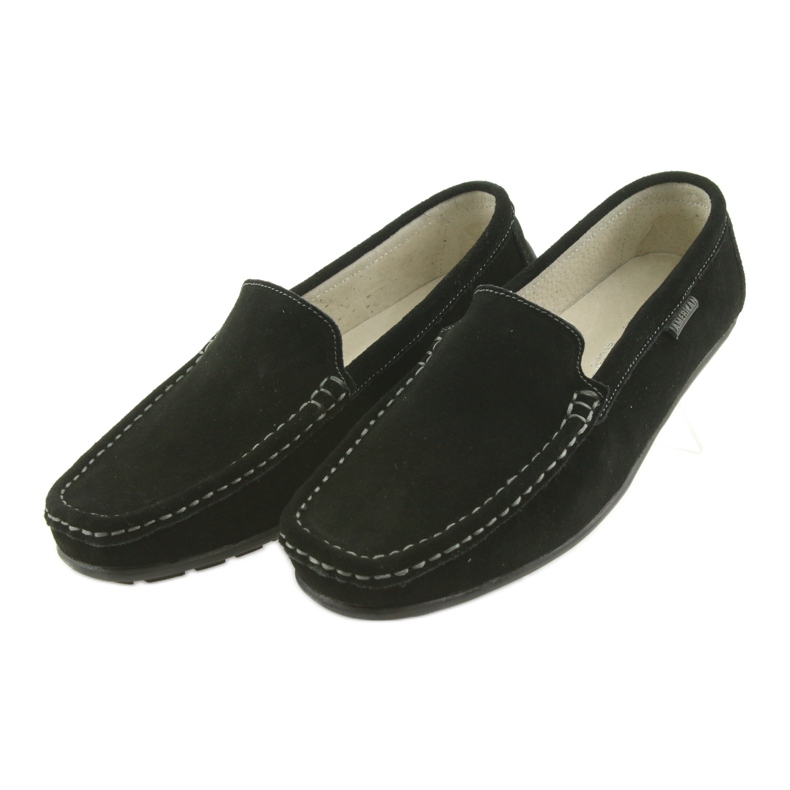 Sapatos de couro femininos Mocassins American Club JK03 preto 3