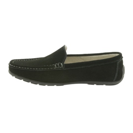 Sapatos de couro femininos Mocassins American Club JK03 preto 2